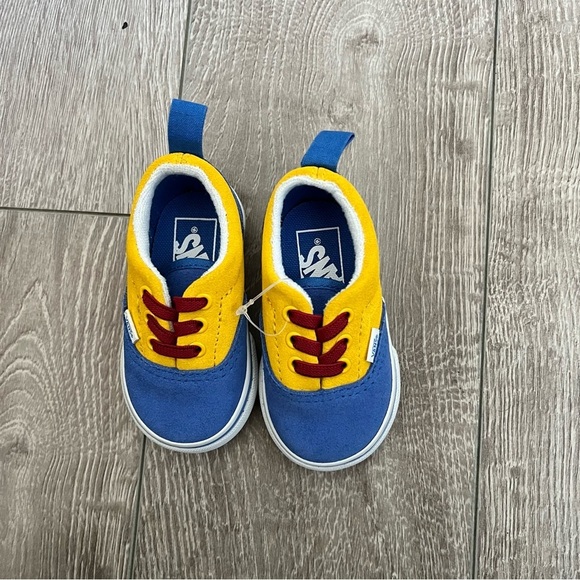 NWOT Vans Kids ERA Lace Suede Color Block Shoes Sturdy - 3.5T - Yellow Blue Red - Picture 2 of 4